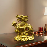 Maxbell Resin Dragon Figurines Home Decorative for Living Room Desk Entrance Cabinet S