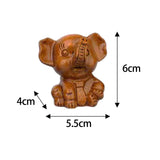 Maxbell Elephants Statues Brown Mini Animals Thai for Bookshelf Living Room Tabletop 4 pieces