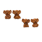 Maxbell Elephants Statues Brown Mini Animals Thai for Bookshelf Living Room Tabletop 4 pieces