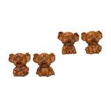 Maxbell Elephants Statues Brown Mini Animals Thai for Bookshelf Living Room Tabletop 4 pieces