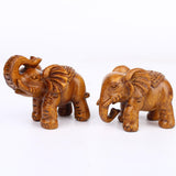 Maxbell Elephants Statues Brown Mini Animals Thai for Bookshelf Living Room Tabletop 2 pieces