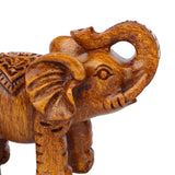 Maxbell Elephants Statues Brown Mini Animals Thai for Bookshelf Living Room Tabletop 2 pieces