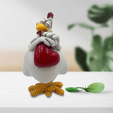 Maxbell Funny Rooster Figurine Creative Resin Animal Sculpture for Yard Lawn Bedroom