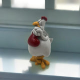 Maxbell Funny Rooster Figurine Creative Resin Animal Sculpture for Yard Lawn Bedroom