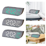 Maxbell Desk Clock Bedroom LED Alarm Clock Temperature Display for Dormitory Stylish Green Numbers