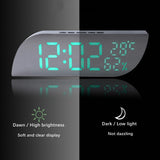 Maxbell Desk Clock Bedroom LED Alarm Clock Temperature Display for Dormitory Stylish Green Numbers
