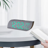 Maxbell Desk Clock Bedroom LED Alarm Clock Temperature Display for Dormitory Stylish Green Numbers