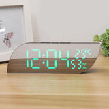 Maxbell Desk Clock Bedroom LED Alarm Clock Temperature Display for Dormitory Stylish Green Numbers