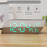 Maxbell Desk Clock Bedroom LED Alarm Clock Temperature Display for Dormitory Stylish Green Numbers