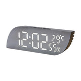 Maxbell Desk Clock Bedroom LED Alarm Clock Temperature Display for Dormitory Stylish White Numbers