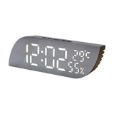 Maxbell Desk Clock Bedroom LED Alarm Clock Temperature Display for Dormitory Stylish White Numbers