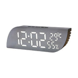 Maxbell Desk Clock Bedroom LED Alarm Clock Temperature Display for Dormitory Stylish White Numbers