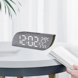 Maxbell Desk Clock Bedroom LED Alarm Clock Temperature Display for Dormitory Stylish White Numbers