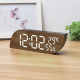 Maxbell Desk Clock Bedroom LED Alarm Clock Temperature Display for Dormitory Stylish White Numbers