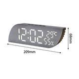 Maxbell Desk Clock Bedroom LED Alarm Clock Temperature Display for Dormitory Stylish White Numbers