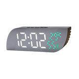 Maxbell Desk Clock Bedroom LED Alarm Clock Temperature Display for Dormitory Stylish White Green Numbers