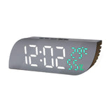 Maxbell Desk Clock Bedroom LED Alarm Clock Temperature Display for Dormitory Stylish White Green Numbers