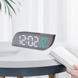 Maxbell Desk Clock Bedroom LED Alarm Clock Temperature Display for Dormitory Stylish White Green Numbers
