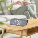 Maxbell Desk Clock Bedroom LED Alarm Clock Temperature Display for Dormitory Stylish White Green Numbers