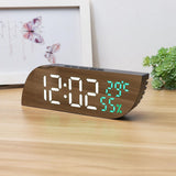 Maxbell Desk Clock Bedroom LED Alarm Clock Temperature Display for Dormitory Stylish White Green Numbers