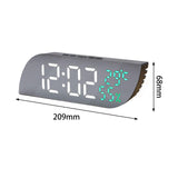 Maxbell Desk Clock Bedroom LED Alarm Clock Temperature Display for Dormitory Stylish White Green Numbers