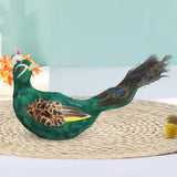Maxbell Artificial Peacock Ornament Figurine Reusable for Festivals Yard Living Room