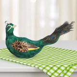 Maxbell Artificial Peacock Ornament Figurine Reusable for Festivals Yard Living Room