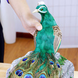 Maxbell Artificial Peacock Ornament Figurine Reusable for Festivals Yard Living Room
