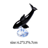 Maxbell Glass Whale Sculpture Animal Table Display Figures for Home Office Versatile Style A