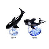 Maxbell Glass Whale Sculpture Animal Table Display Figures for Home Office Versatile Style A