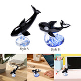 Maxbell Glass Whale Sculpture Animal Table Display Figures for Home Office Versatile Style A