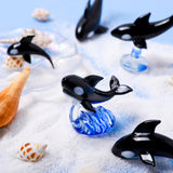 Maxbell Glass Whale Sculpture Animal Table Display Figures for Home Office Versatile Style A