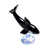 Maxbell Glass Whale Sculpture Animal Table Display Figures for Home Office Versatile Style A