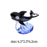 Maxbell Glass Whale Sculpture Animal Table Display Figures for Home Office Versatile Style B