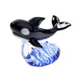 Maxbell Glass Whale Sculpture Animal Table Display Figures for Home Office Versatile Style B