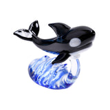Maxbell Glass Whale Sculpture Animal Table Display Figures for Home Office Versatile Style B