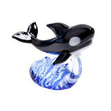 Maxbell Glass Whale Sculpture Animal Table Display Figures for Home Office Versatile Style B