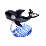 Maxbell Glass Whale Sculpture Animal Table Display Figures for Home Office Versatile Style B