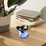 Maxbell Glass Whale Sculpture Animal Table Display Figures for Home Office Versatile Style B