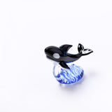 Maxbell Glass Whale Sculpture Animal Table Display Figures for Home Office Versatile Style B
