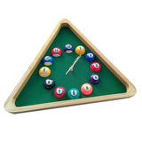 Maxbell Billiards Theme Wall Clock Wood Frame Battery Powered for Guest Room Durable