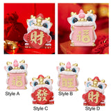 Maxbell Lion Ornament Figurine New Year Decoration 2024 for Home Office Housewarming Style A