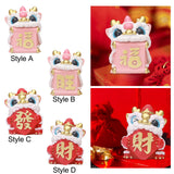 Maxbell Lion Ornament Figurine New Year Decoration 2024 for Home Office Housewarming Style A