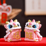 Maxbell Lion Ornament Figurine New Year Decoration 2024 for Home Office Housewarming Style A