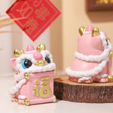 Maxbell Lion Ornament Figurine New Year Decoration 2024 for Home Office Housewarming Style A