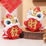 Maxbell Lion Ornament Figurine New Year Decoration 2024 for Home Office Housewarming Style C
