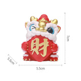 Maxbell Lion Ornament Figurine New Year Decoration 2024 for Home Office Housewarming Style D