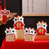 Maxbell Lion Ornament Figurine New Year Decoration 2024 for Home Office Housewarming Style D
