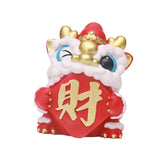 Maxbell Lion Ornament Figurine New Year Decoration 2024 for Home Office Housewarming Style D