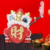 Maxbell Lion Ornament Figurine New Year Decoration 2024 for Home Office Housewarming Style D